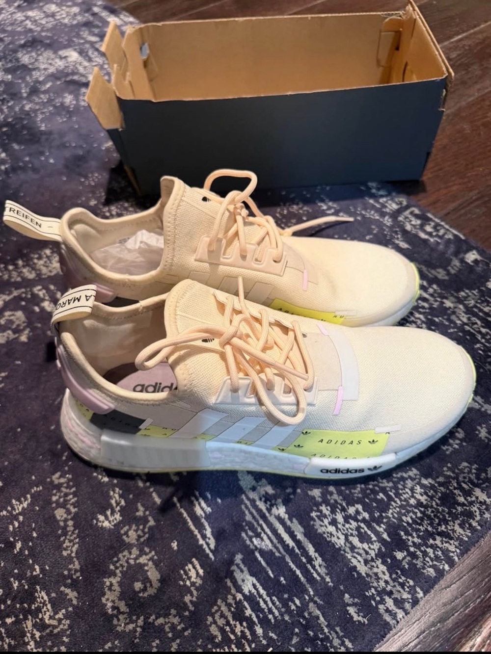 Adidas Women’s NMD Pale Pink/Neon Accent NMD-Style Sneakers
